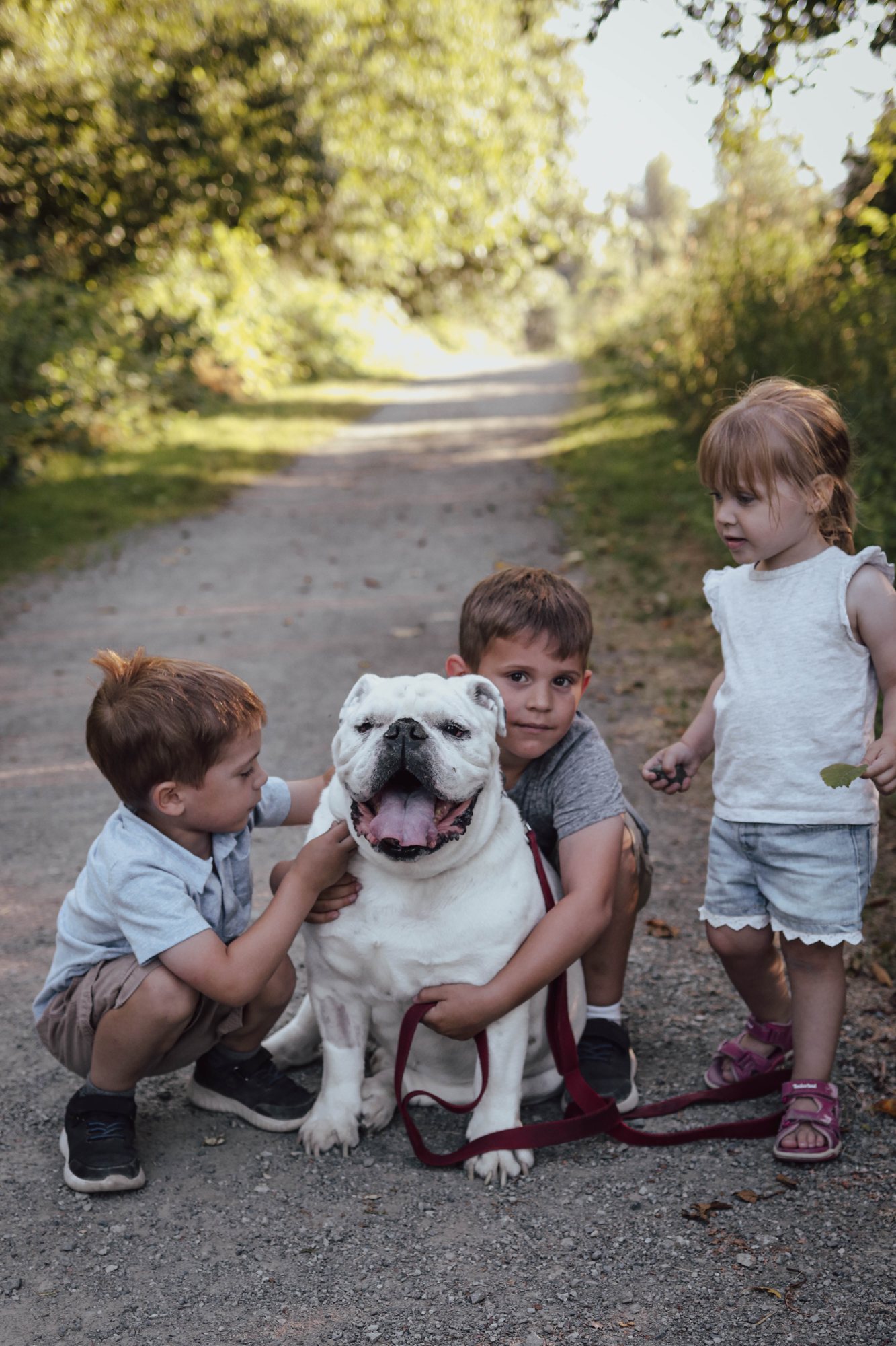 Kids with the family bulldog — McManus Photography