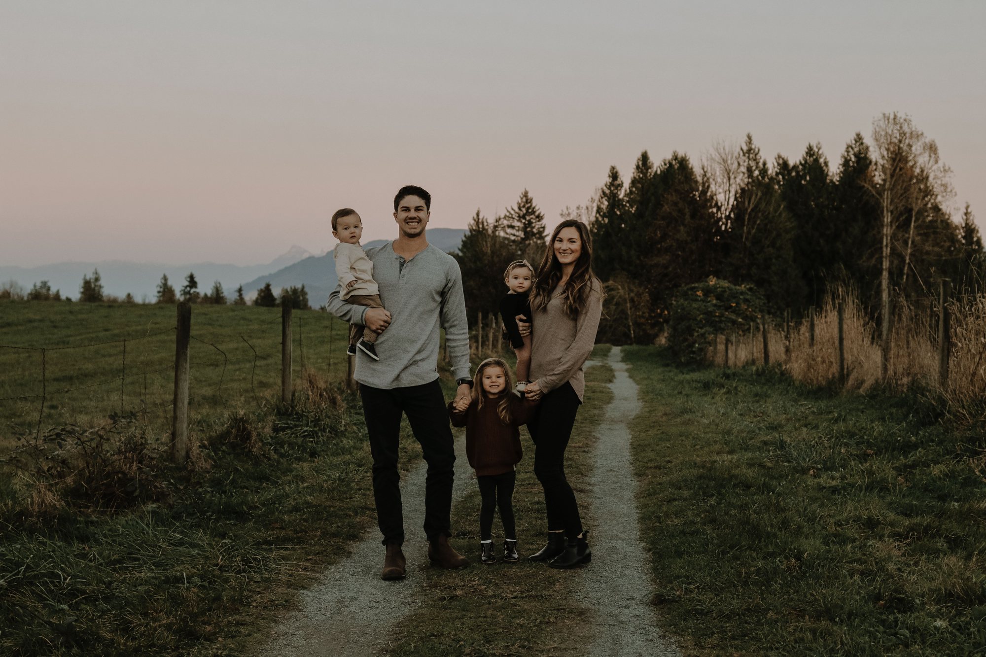 Family on the lane at sunset — McManus Photography